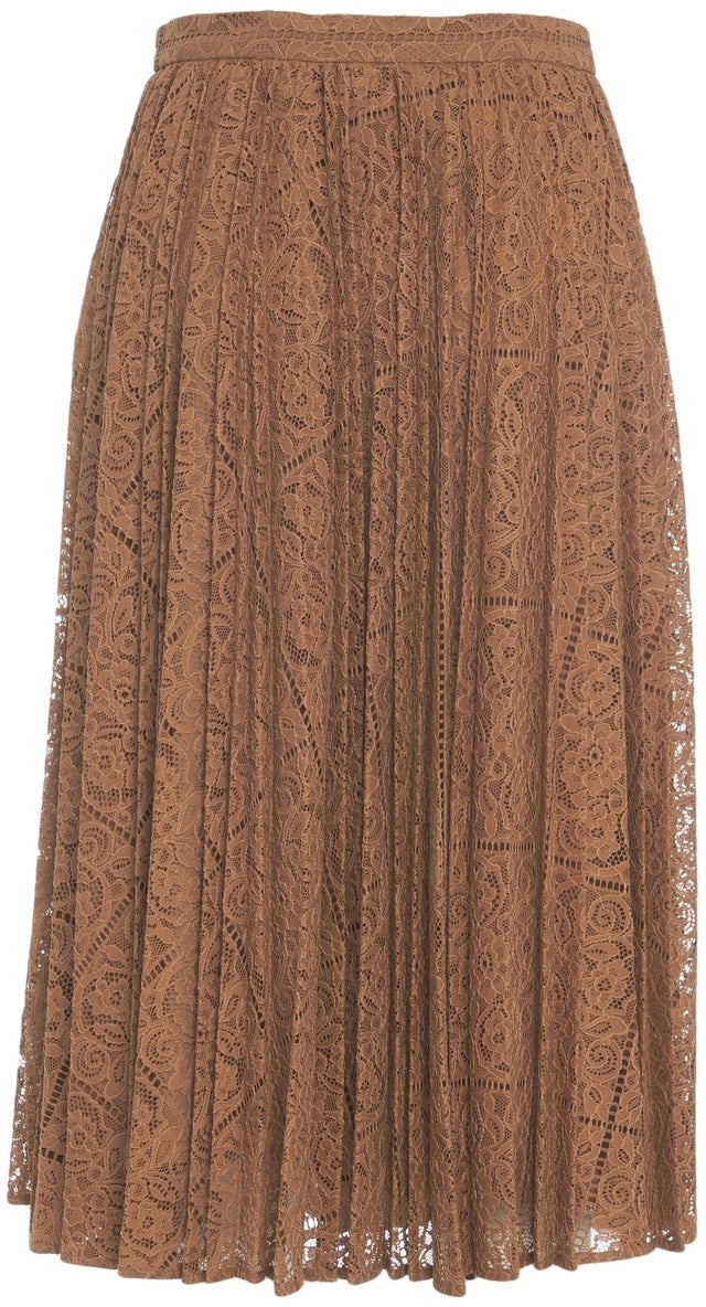 Max Mara Pleated Maxi Skirt 'Leandro' Beige