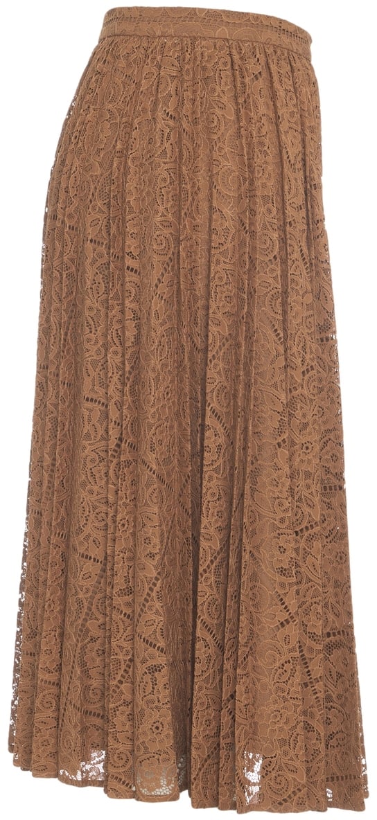 Max Mara Gonna Lunga Plissettata 'Leandro' Beige
