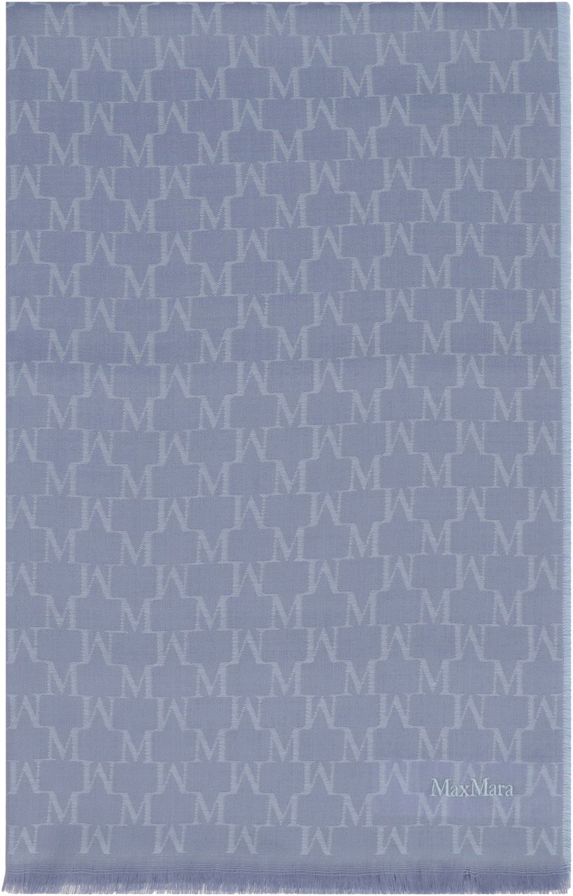 Max Mara Magico virgin wool scarf Lichtblauw