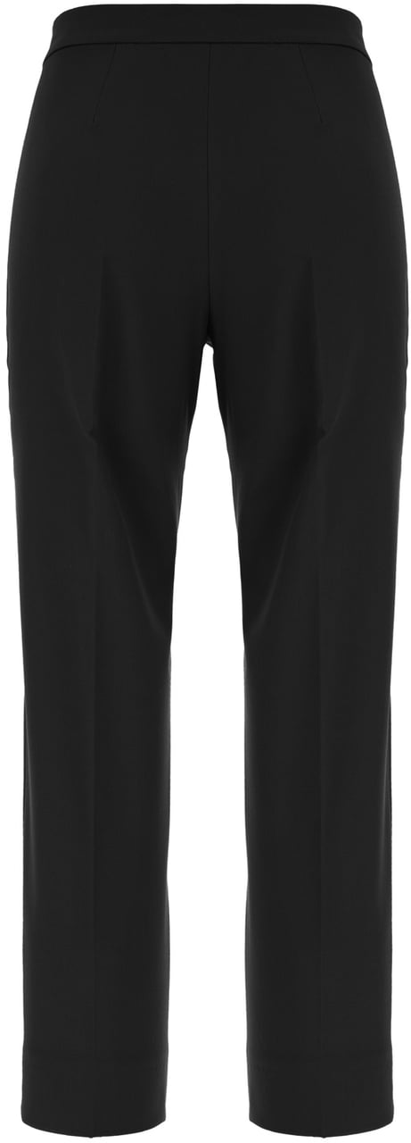 Max Mara S Black stretch polyester blend pants Zwart