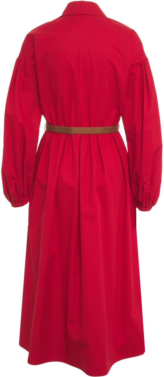 Max Mara Chemisier dress with waist belt Rood