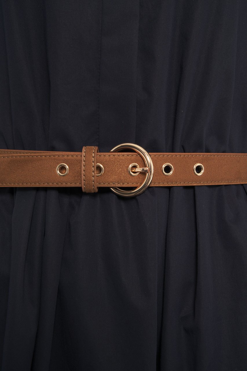 Max Mara Chemisier dress with waist belt Blauw