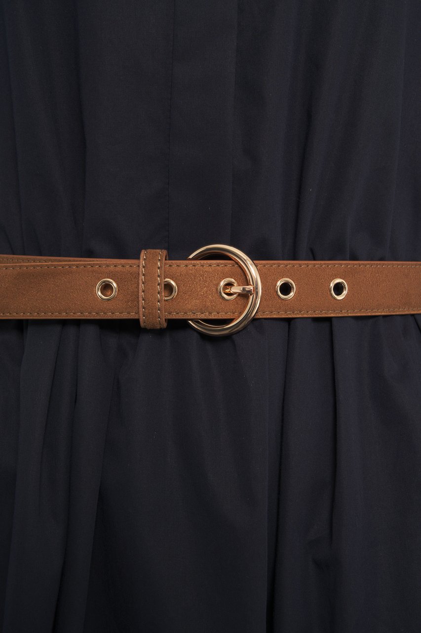 Max Mara Chemisier dress with waist belt Blauw