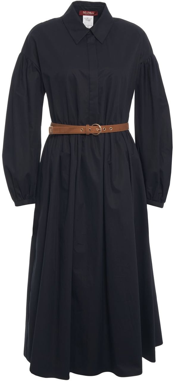 Max Mara Chemisier dress with waist belt Blauw