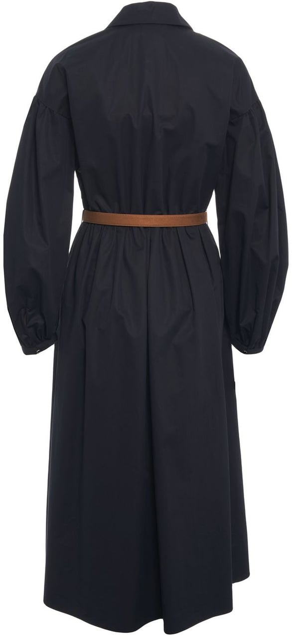 Max Mara Chemisier dress with waist belt Blauw