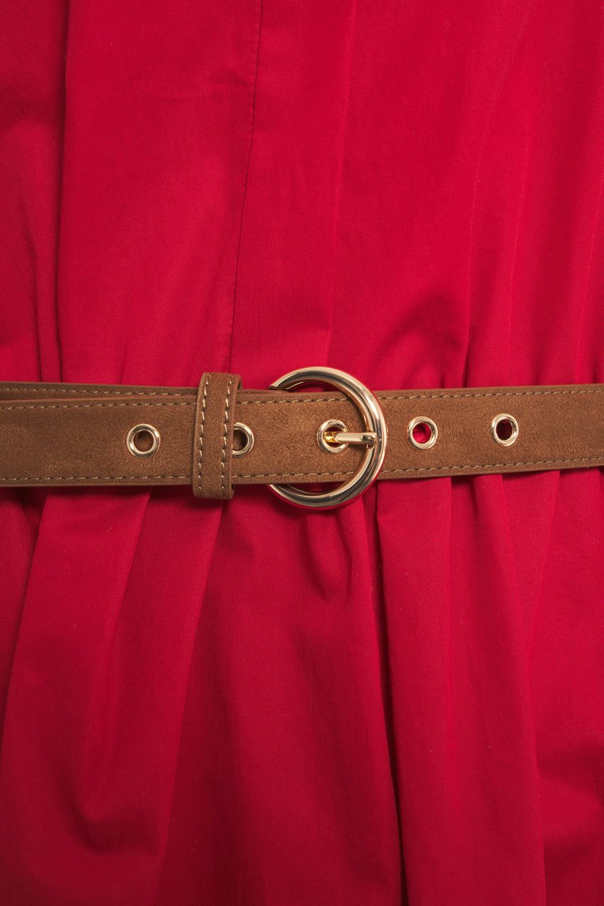 Max Mara Chemisier dress with waist belt Rood