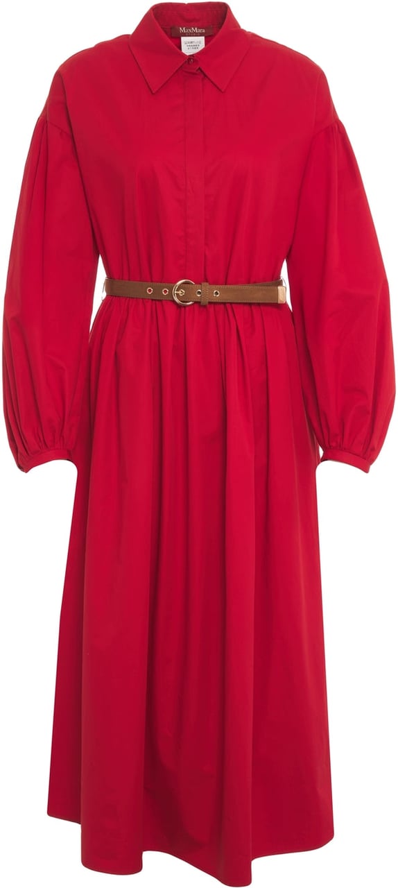 Max Mara Chemisier dress with waist belt Rood