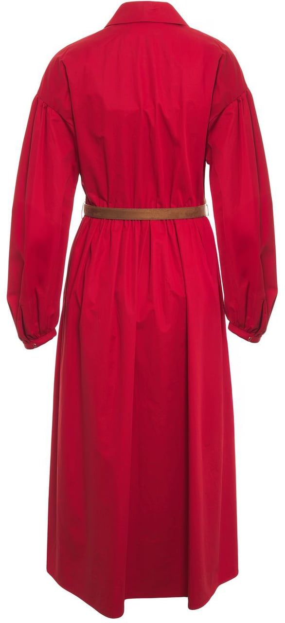 Max Mara Chemisier dress with waist belt Rood