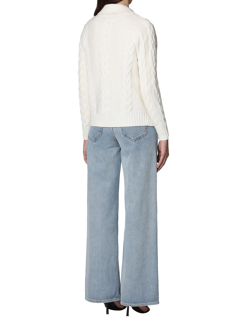 Max Mara Micio double-breasted wool jacket Wit