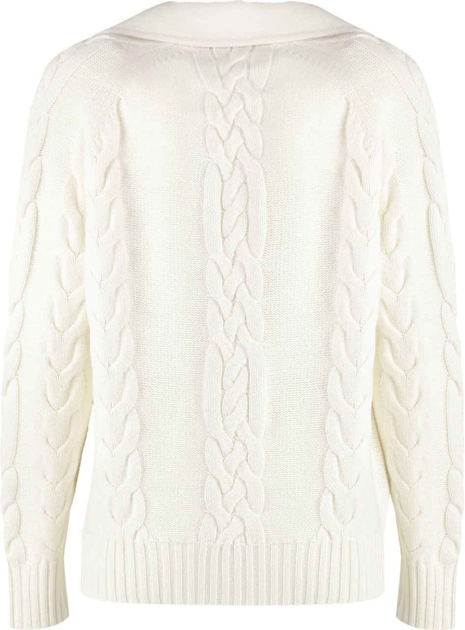 Max Mara Micio double-breasted wool jacket Wit