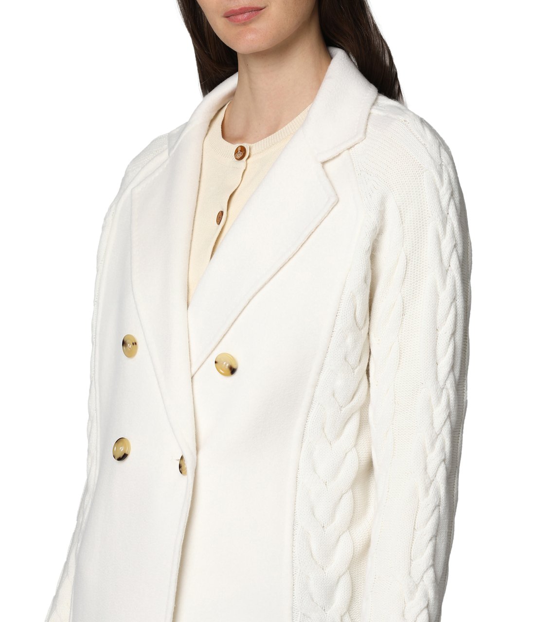 Max Mara Micio double-breasted wool jacket Wit