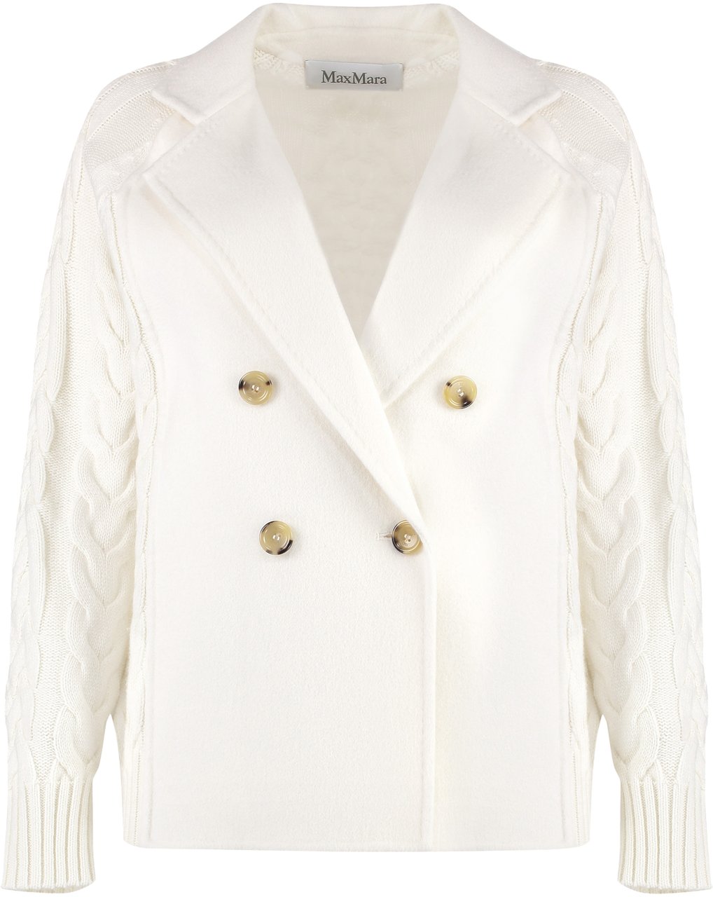 Max Mara Micio double-breasted wool jacket Wit