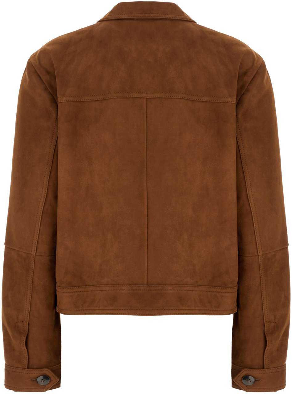 Max Mara Max Mara Studio Brown suede jacket Bruin