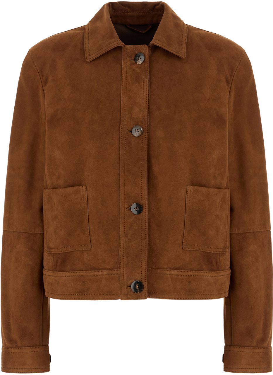 Max Mara Max Mara Studio Brown suede jacket Bruin