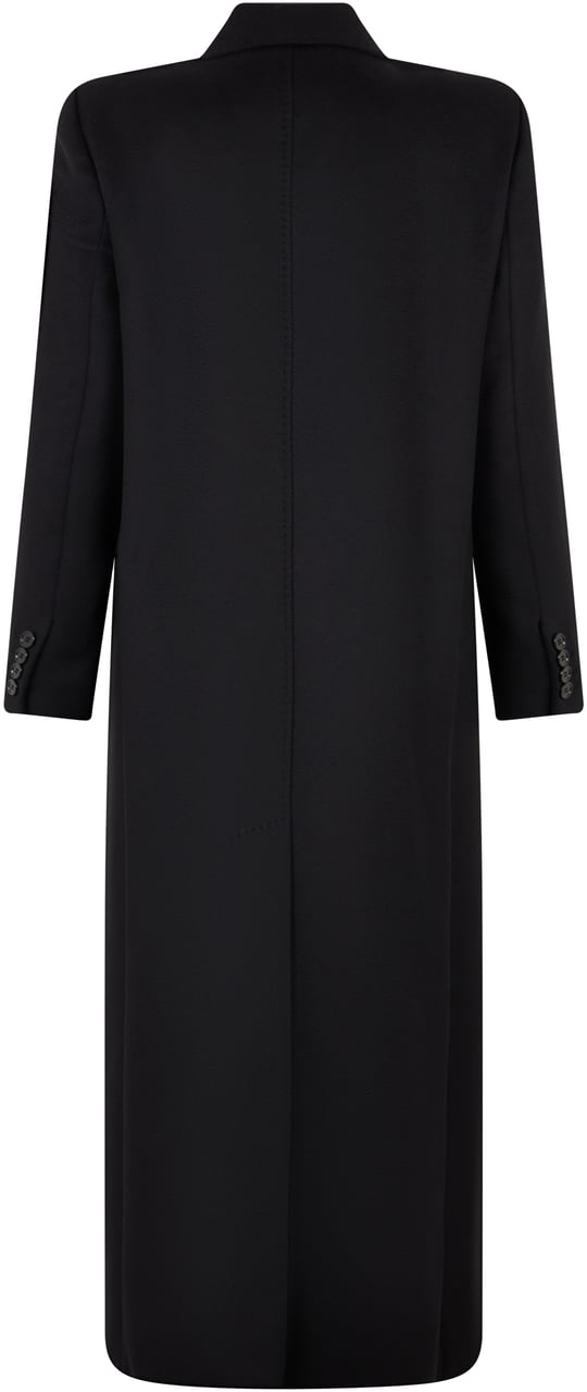 Max Mara Double-breasted coat in virgin wool Zwart