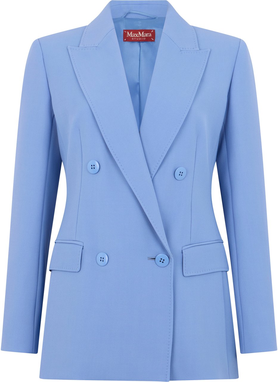 Max Mara Wool double-breasted blazer Lichtblauw