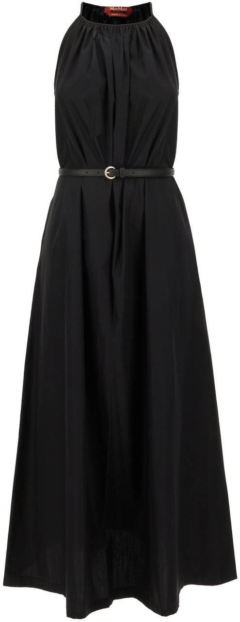 Max Mara Studio Black poplin dress Zwart