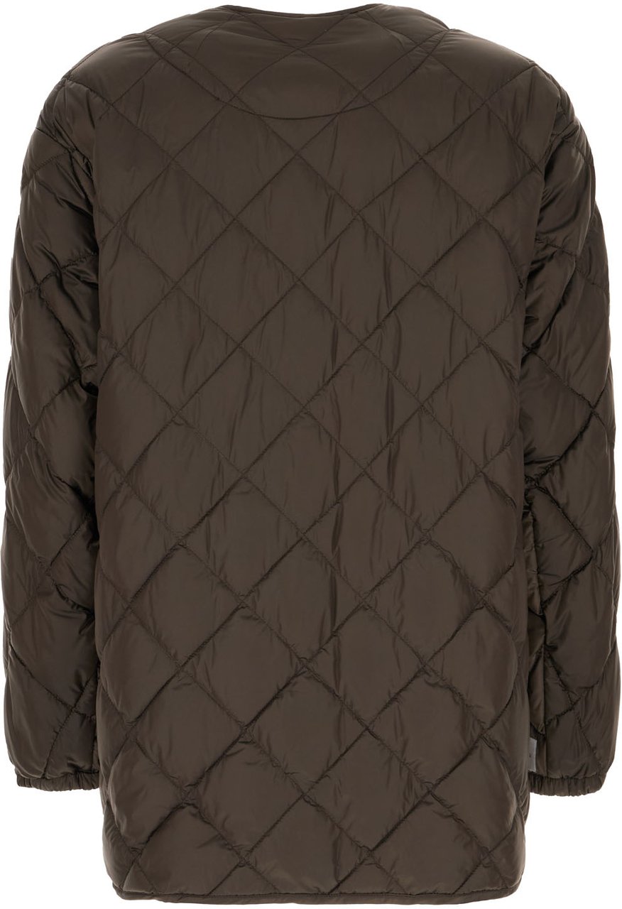 Max Mara Max Mara Cube Dark brown nylon down jacket Bruin
