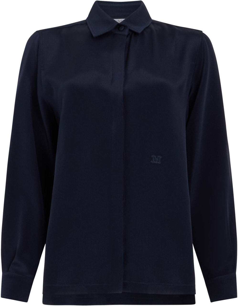 Max Mara Silk shirt with long sleeves Blauw