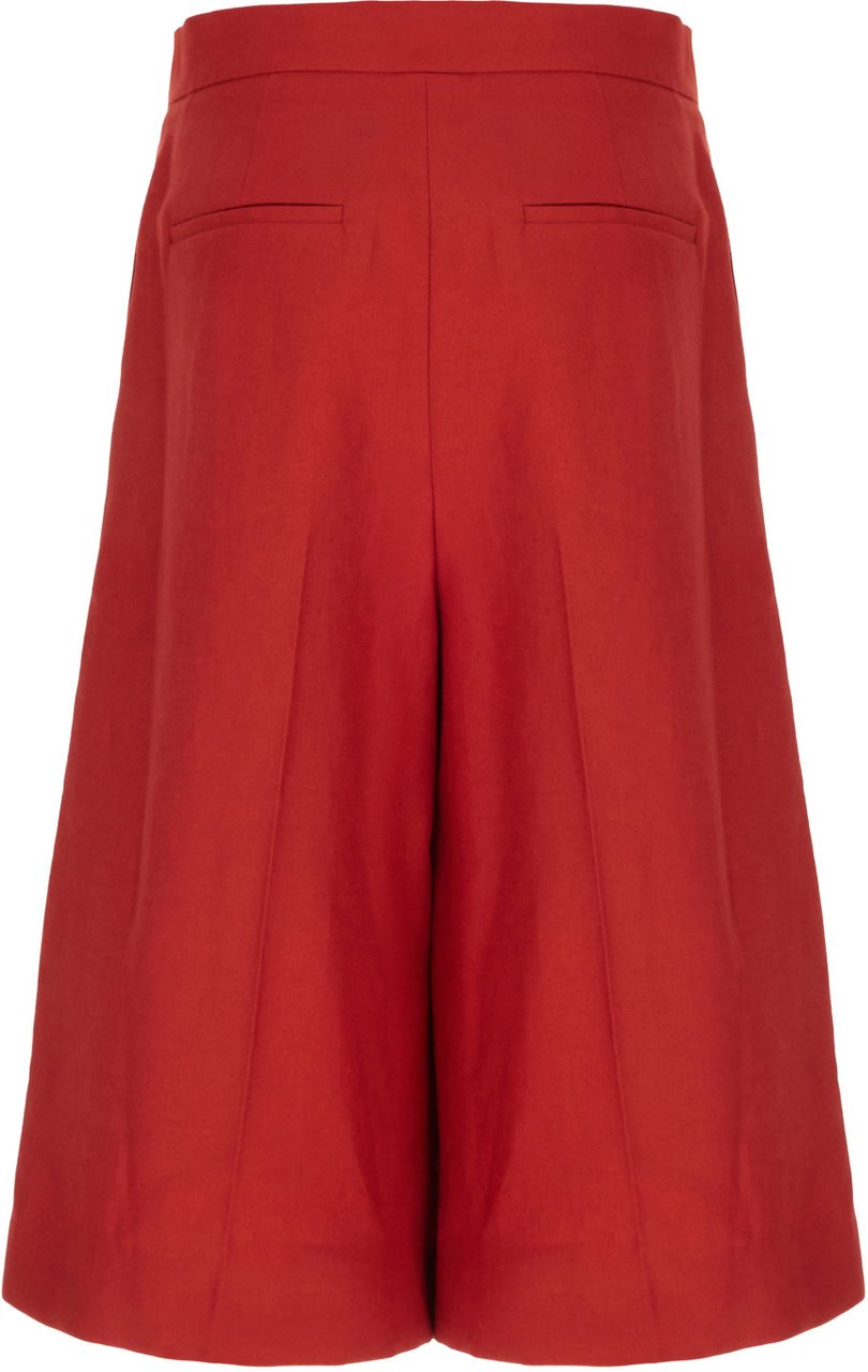 Max Mara Max Mara Red linen bermuda shorts Rood