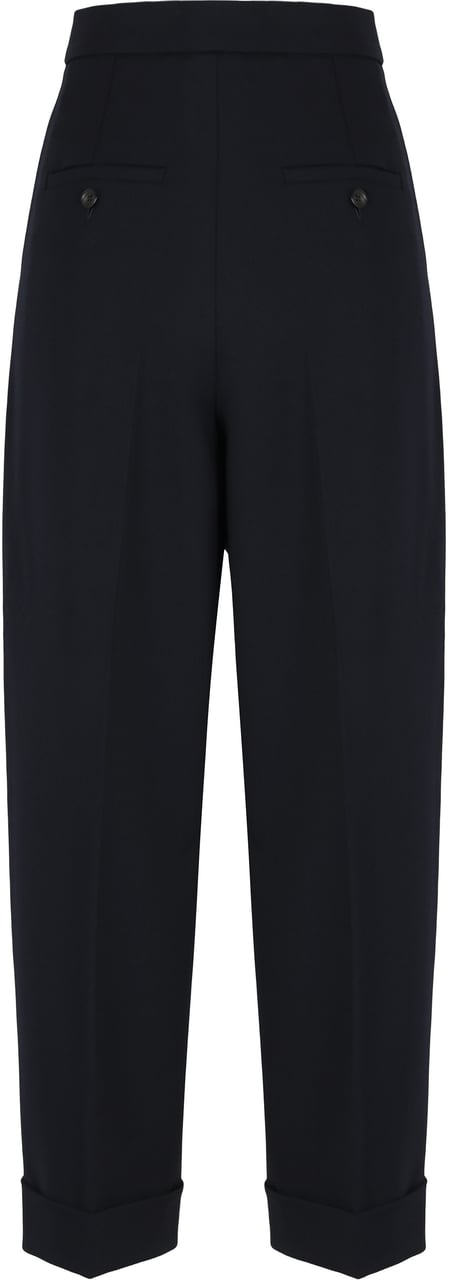 Max Mara High-waisted wool pants Blauw