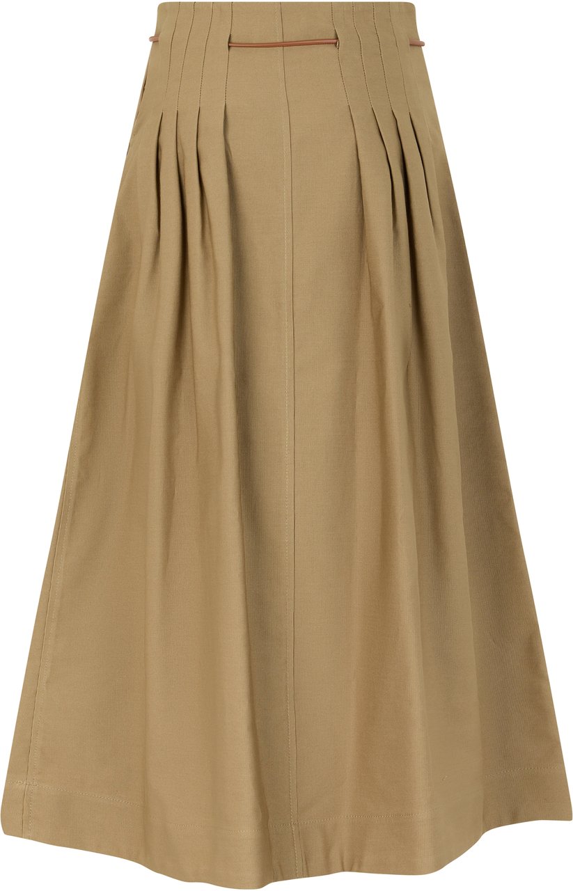 Max Mara Pleated skirt with adjustable waist Beige