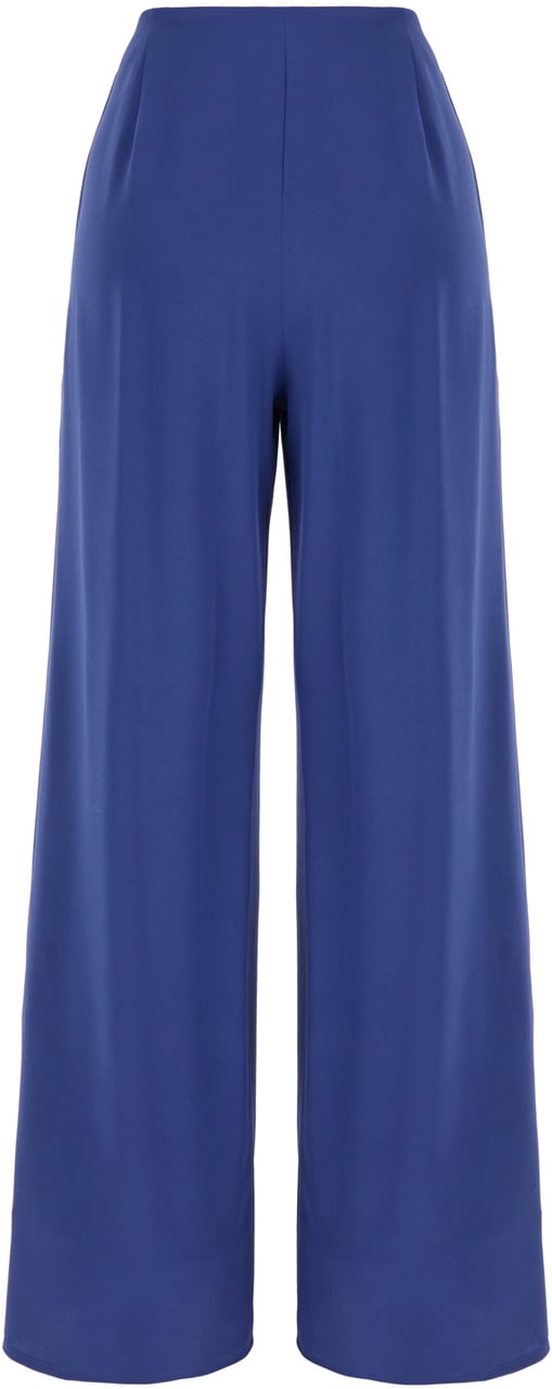 Max Mara Blue stretch satin palazzo pants Blauw