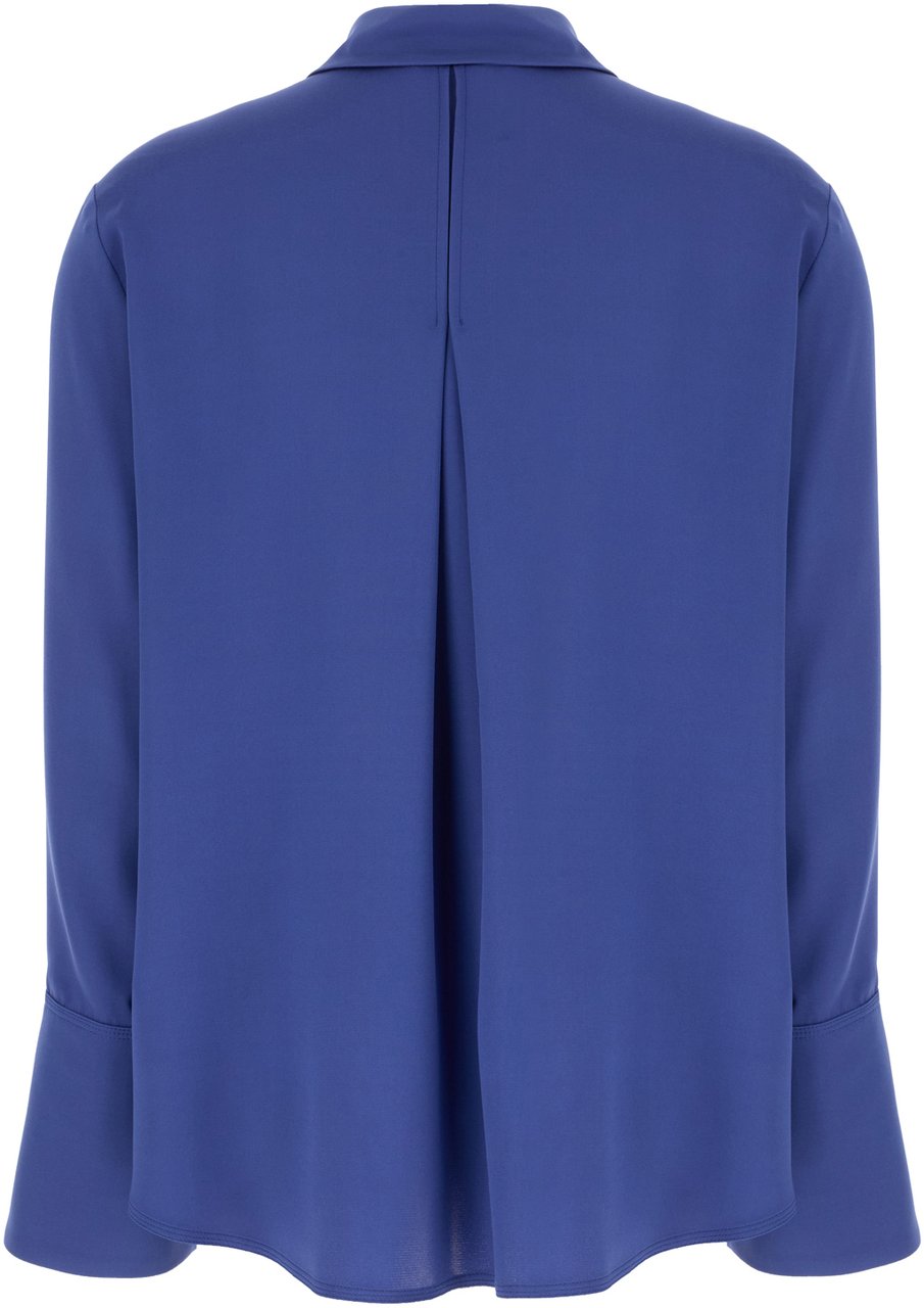 Max Mara Max Mara Blue stretch silk blouse Blauw