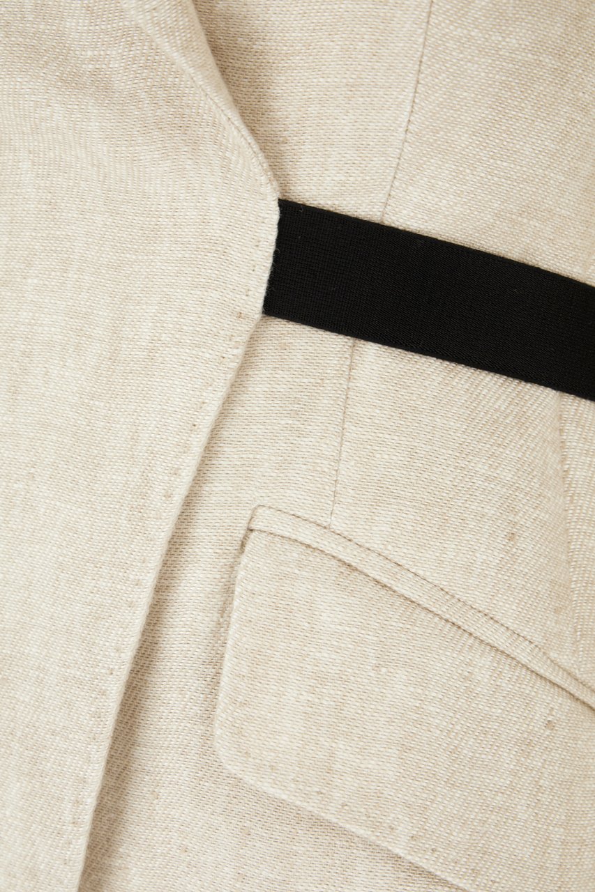 Max Mara Sand linen blazer Neutraal