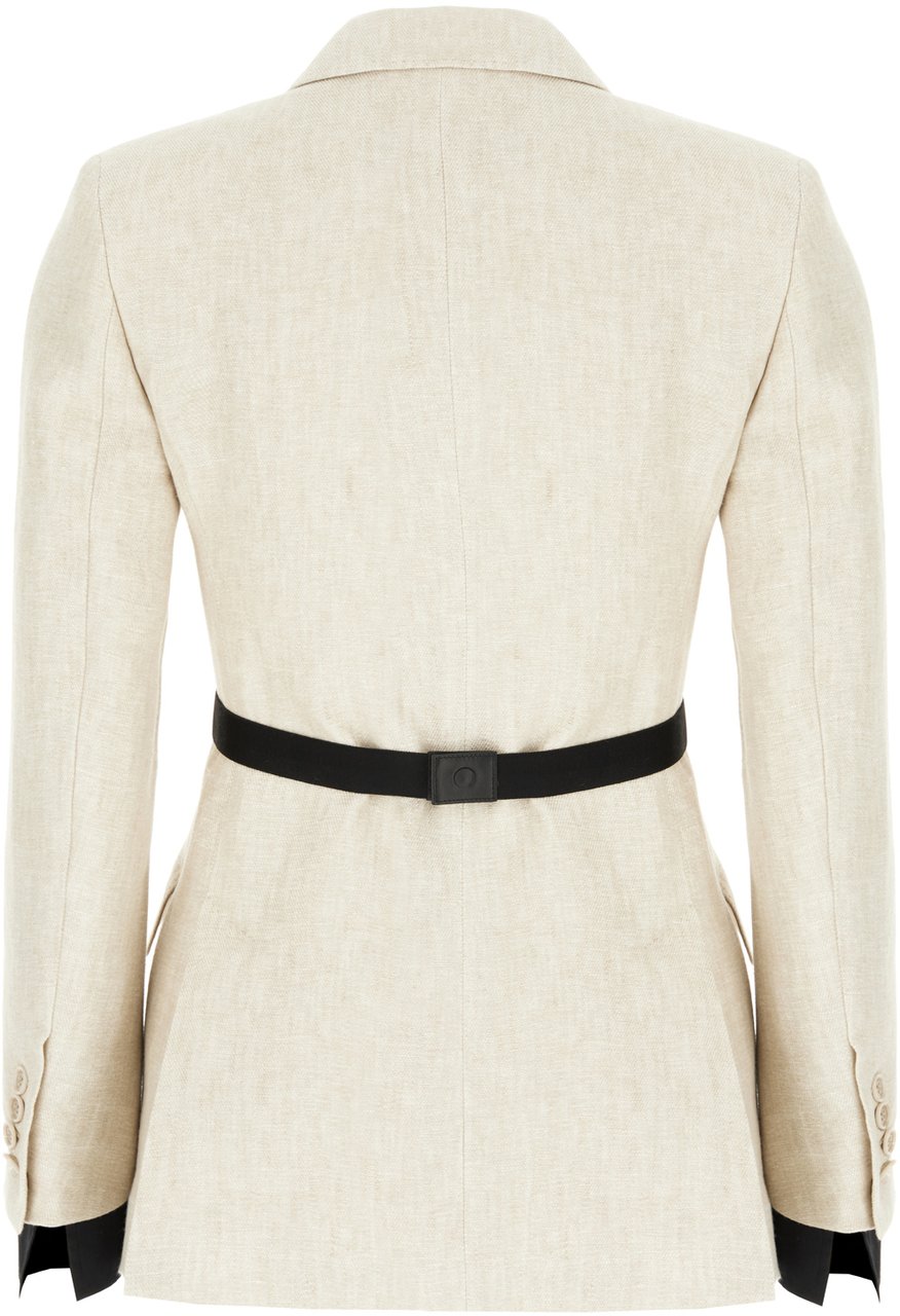 Max Mara Sand linen blazer Neutraal