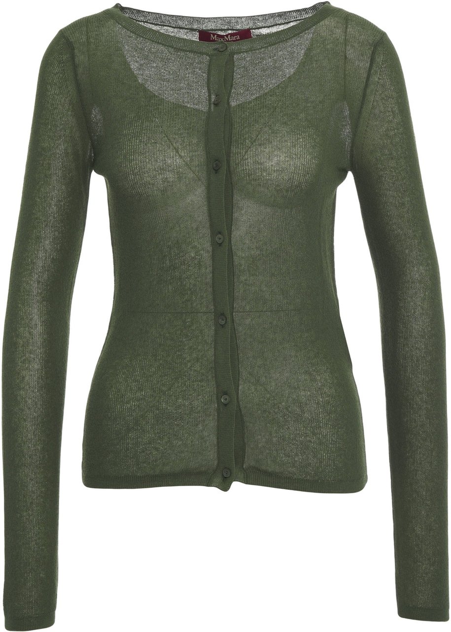Max Mara Cotton blend cardigan 'Negozi' Groen