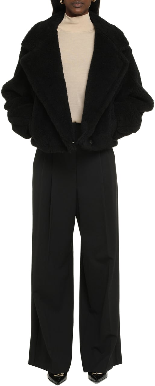 Max Mara Oggeri vegan fur jacket Zwart