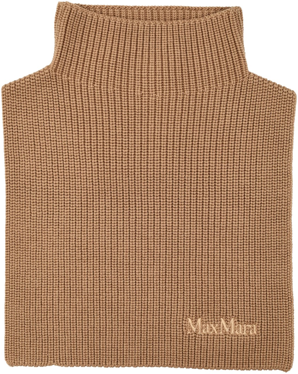 Max Mara Max Mara Orsola Wool Ribbed Neckwarmer Bruin