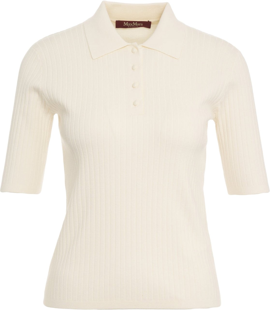 Max Mara Knit polo shirt 'Oscuri' Wit