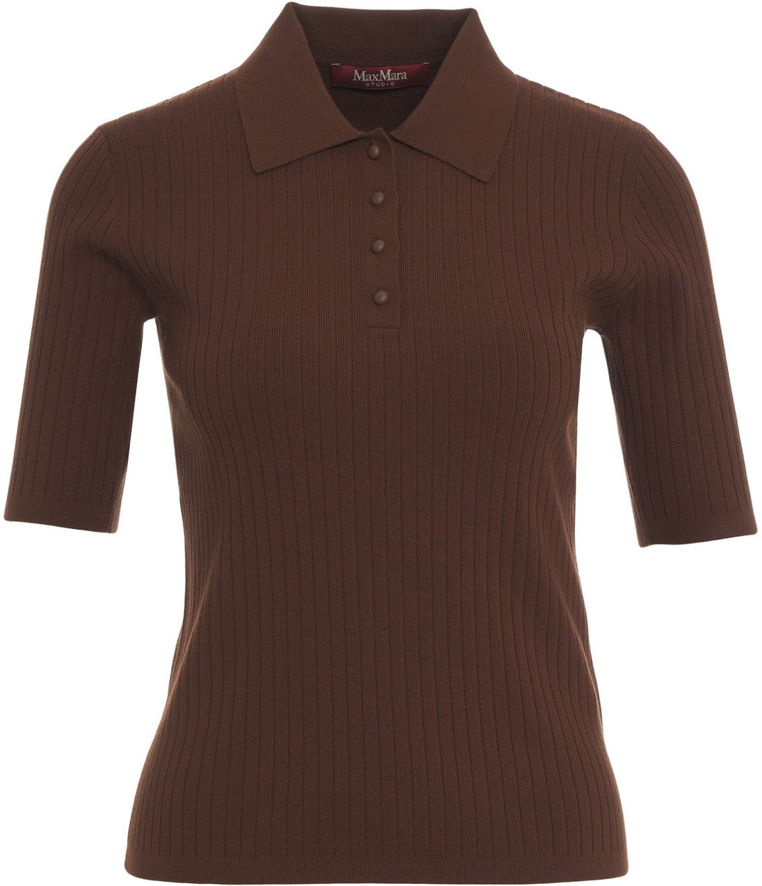 Max Mara Knit polo shirt 'Oscuri' Bruin