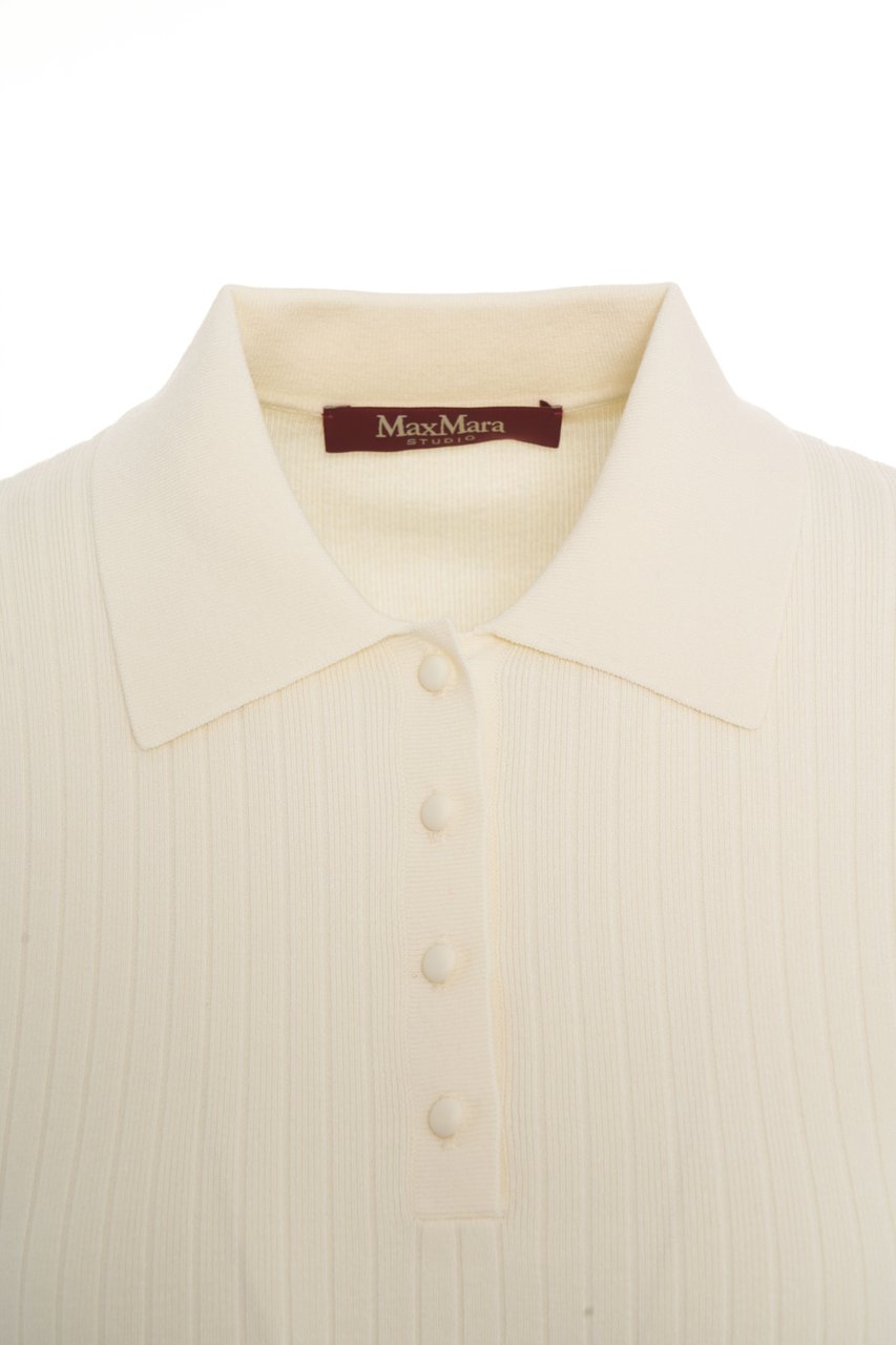 Max Mara Knit polo shirt 'Oscuri' Wit