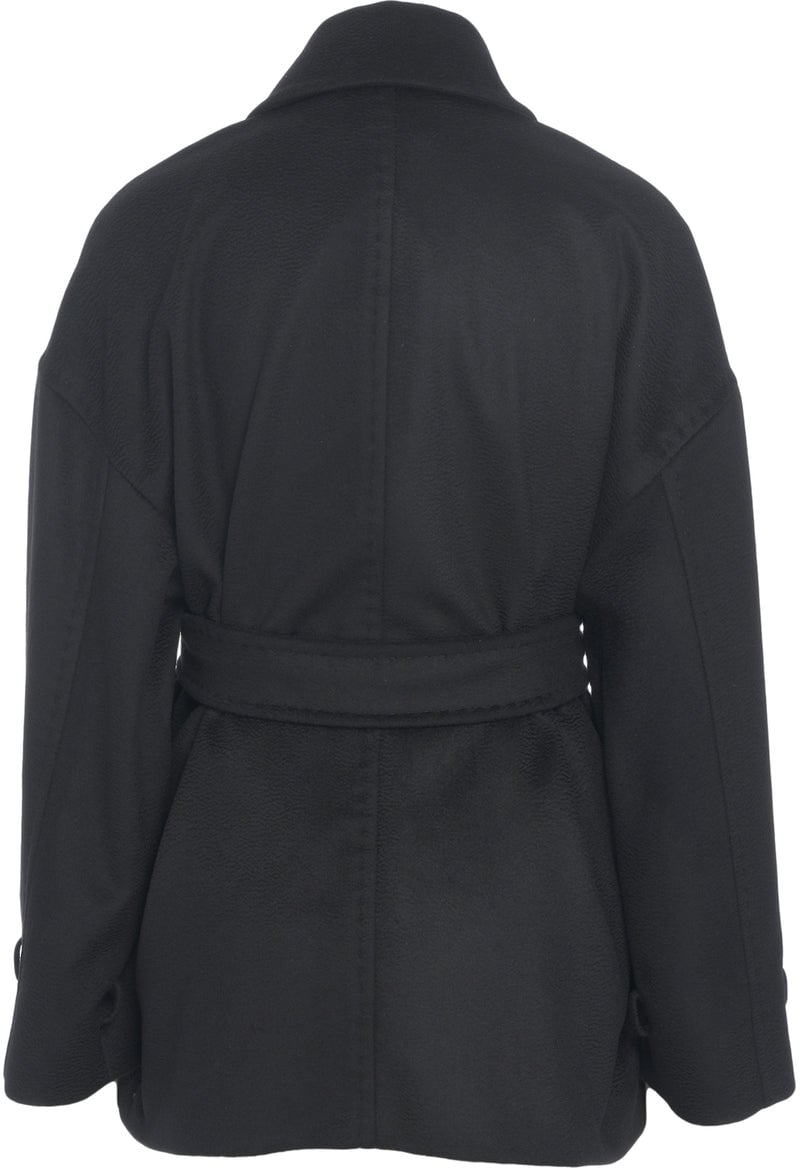 Max Mara Virgin wool coat 'Pausa' Zwart