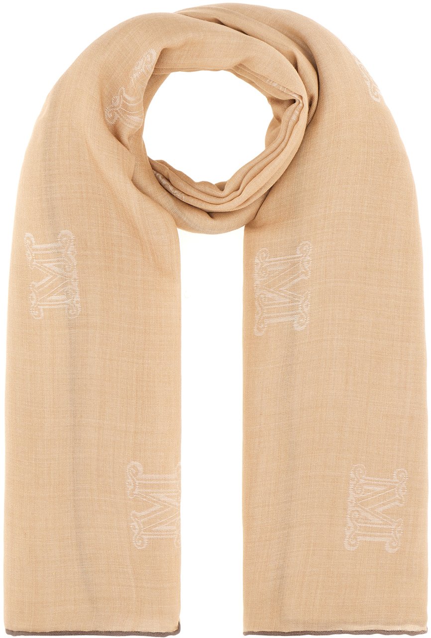 Max Mara Max Mara Cappuccino wool blend scarf Bruin