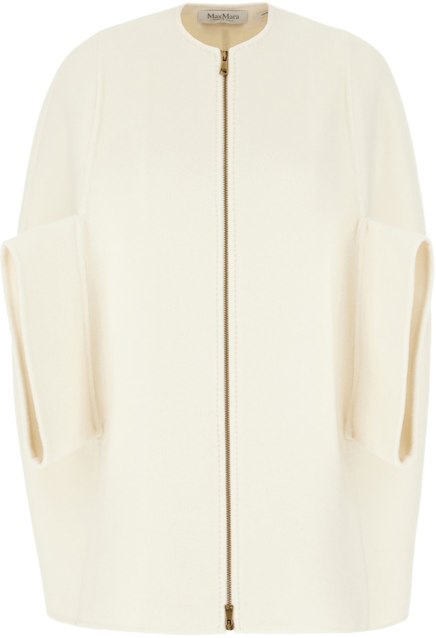 Max Mara Max Mara Ivory cashmere coat Neutraal