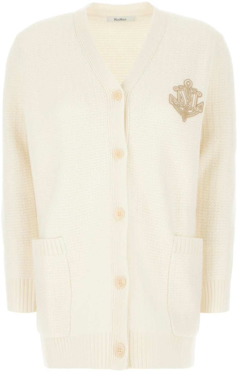 Max Mara Max Mara Ivory wool blend cardigan Neutraal