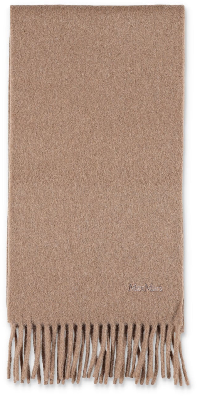 Max Mara Max Mara wool scarf with embroidered logo Bruin