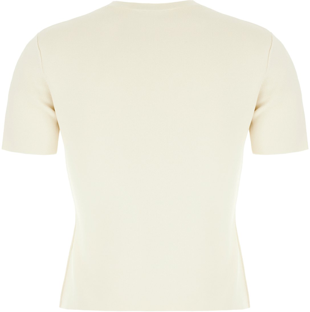 Max Mara Ivory stretch viscose blend t-shirt Neutraal