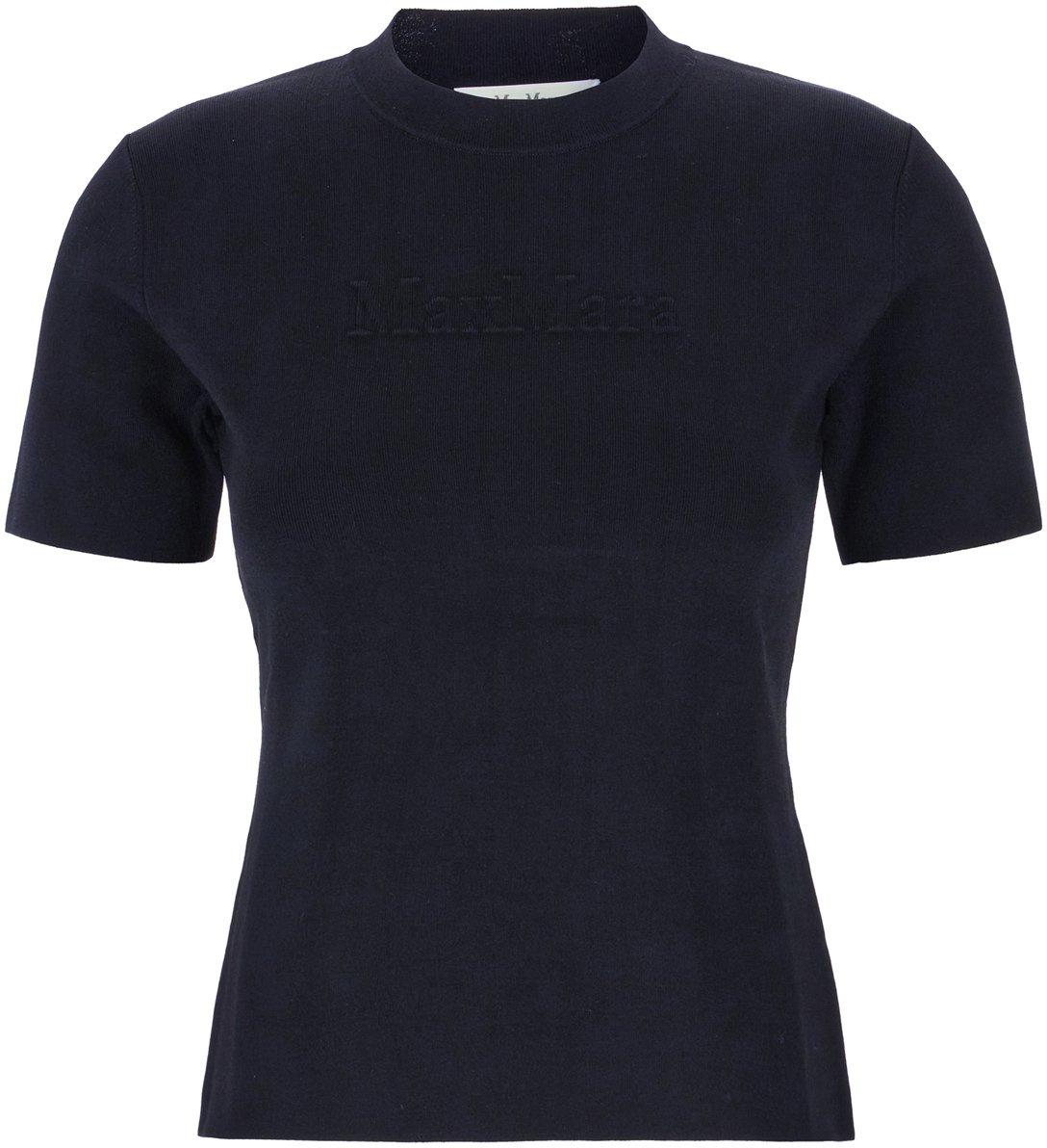Max Mara Max Mara Midnight blue stretch viscose blend t-shirt Blauw
