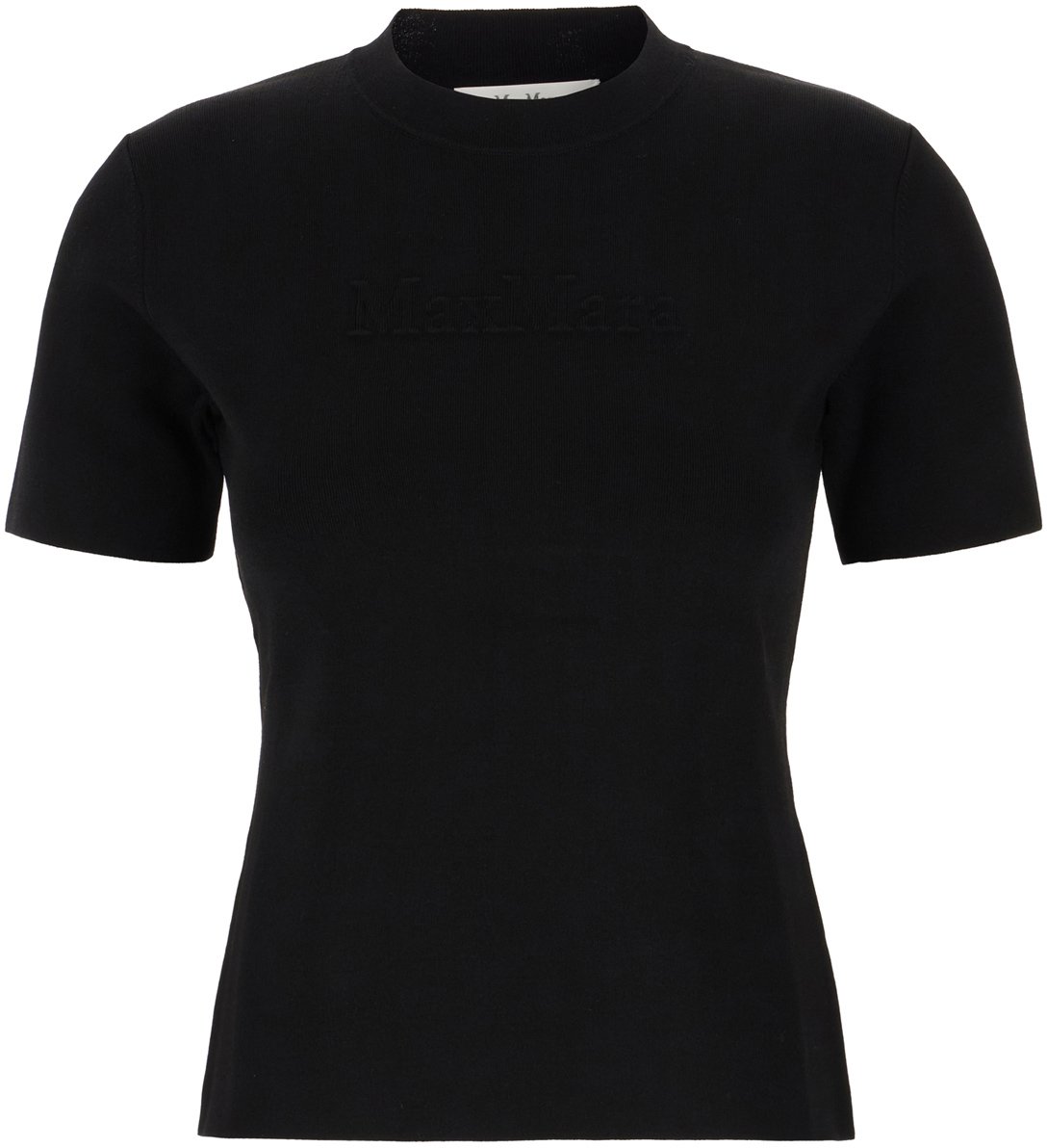 Max Mara Max Mara Black stretch viscose blend t-shirt Zwart