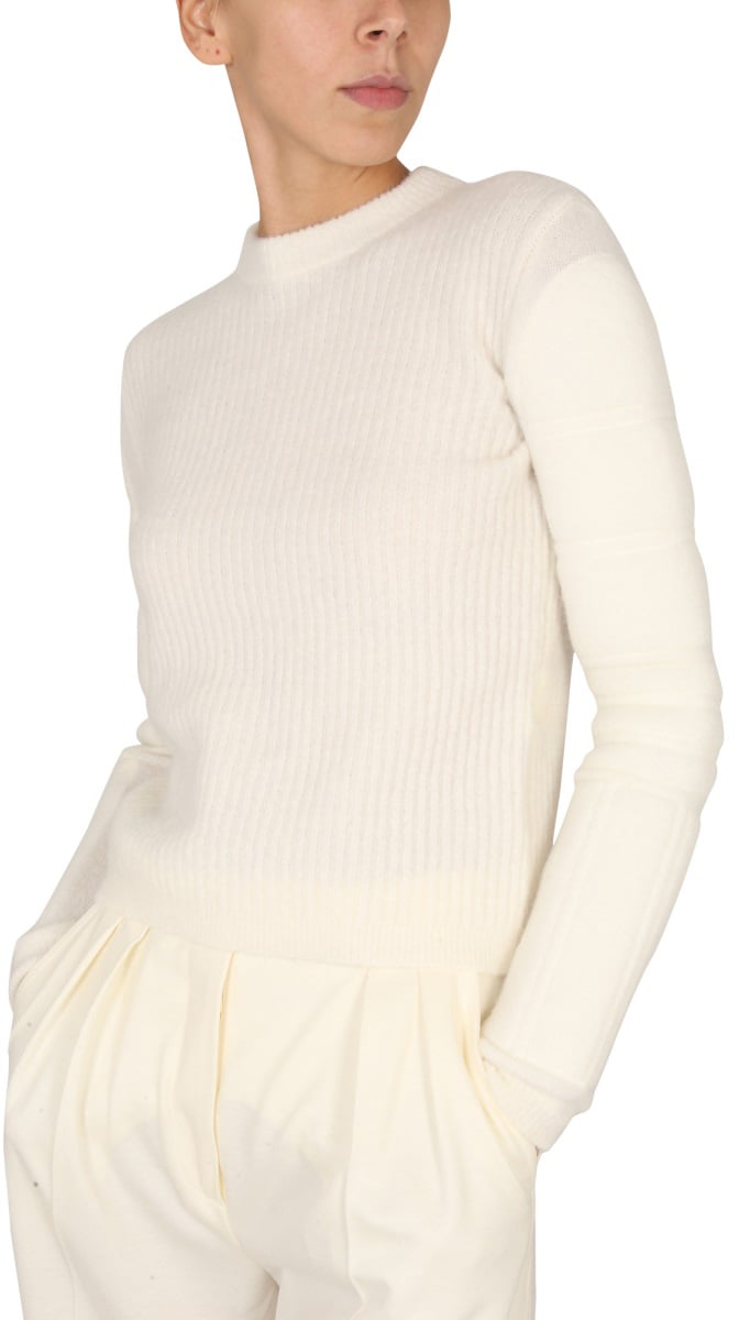 Max Mara Stretch Mohair Yarn Knit Sweater Neutraal