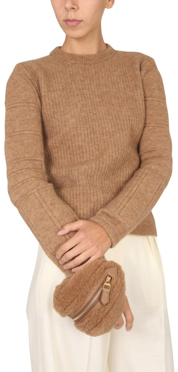 Max Mara Stretch Mohair Yarn Knit Sweater Neutraal