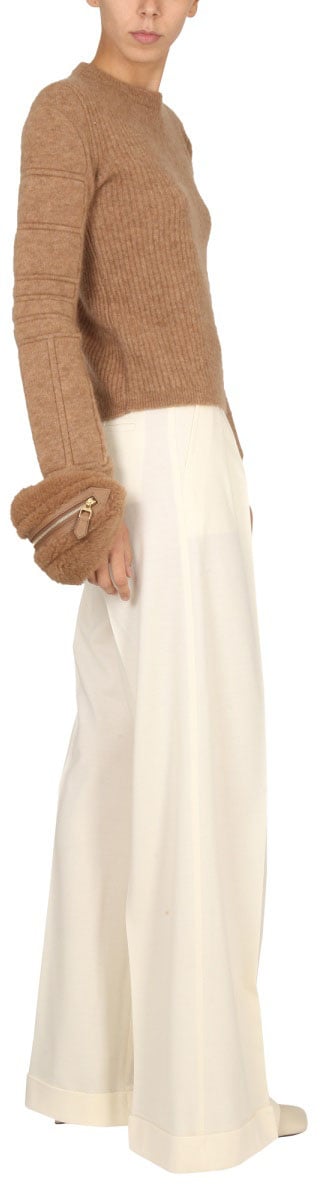 Max Mara Stretch Mohair Yarn Knit Sweater Neutraal