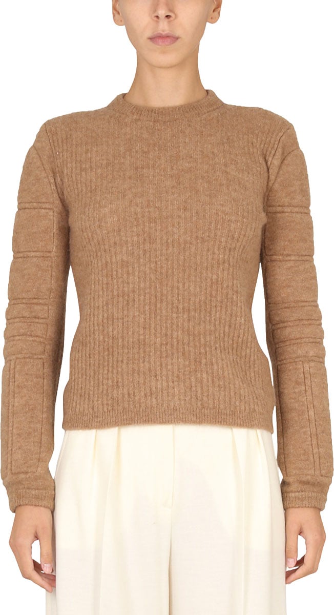Max Mara Stretch Mohair Yarn Knit Sweater Neutraal