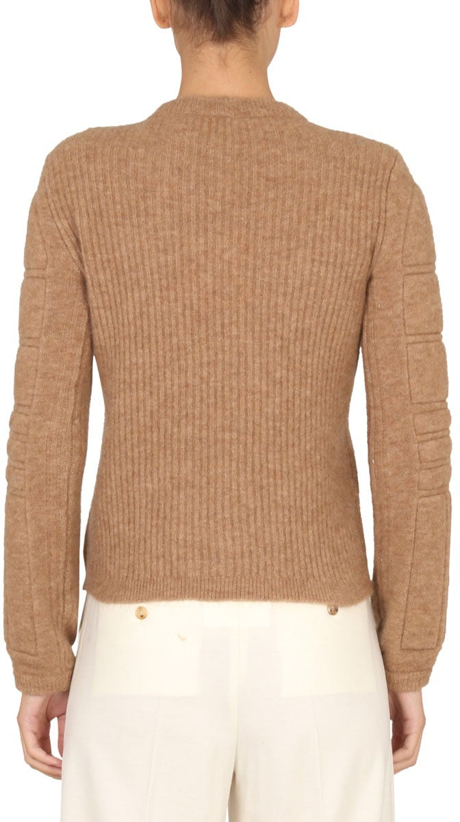 Max Mara Stretch Mohair Yarn Knit Sweater Neutraal
