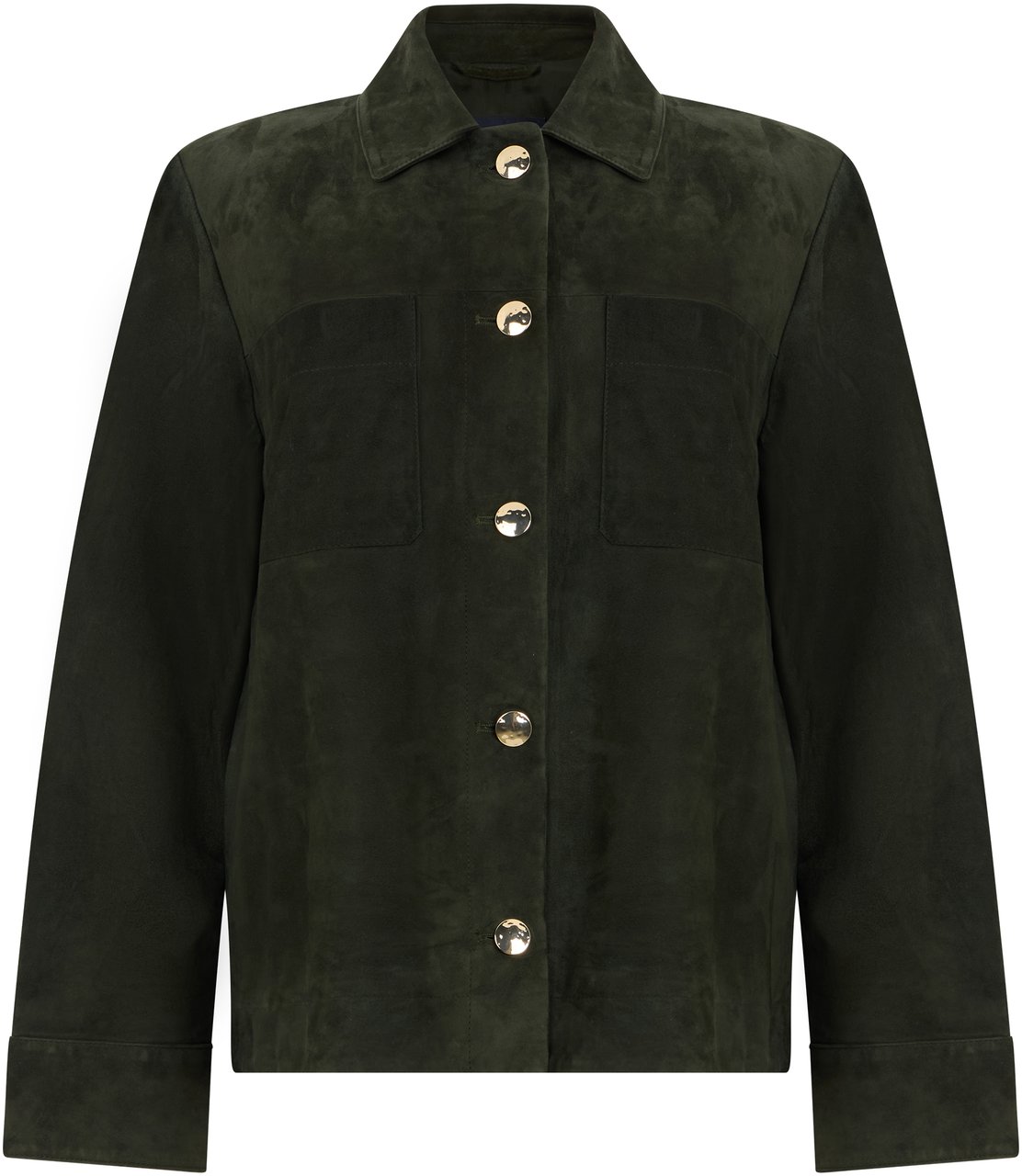 Max Mara Suede jacket with buttons Groen